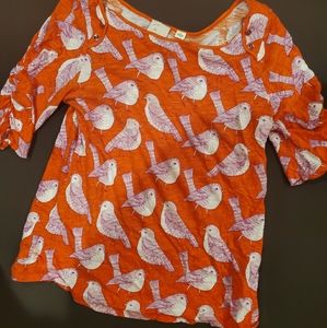 Postmark Anthropologie Women's Bird Print Shirt